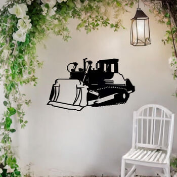 Bulldozer Metal Wall Art Gift For Construction Garden Decor, 4 of 10