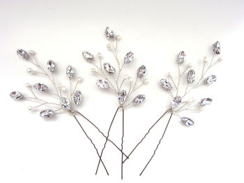 Large Swarovski Crystal Wedding Hair Pins Maisie, 10 of 12