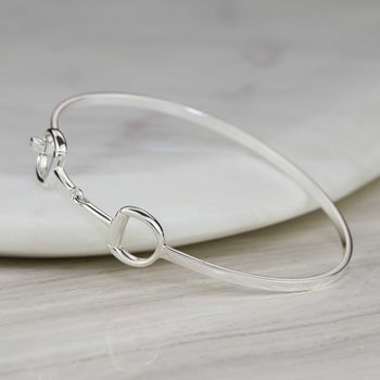 Solid Silver Riding Snaffle Bangle, 4 of 8