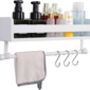 Wooden Grey Floating Shelves With Eight Hooks, thumbnail 4 of 12