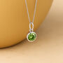 Personalised Sterling Silver August Peridot Birthstone Necklace, thumbnail 1 of 10