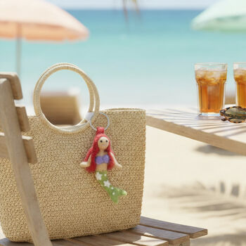 Handmade Felt Mermaid Keyring, 2 of 3