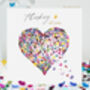 Thinking Of You Butterfly Kaleidoscope Heart Card, thumbnail 1 of 12