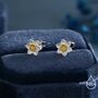 Daffodil Flower Blossom Pendant Necklace And Stud Earrings In Sterling Silver, thumbnail 4 of 12