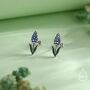 Grape Hyacinth Sterling Silver Stud Earrings, thumbnail 4 of 11