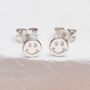 Silver Or Gold Plated Smiley Face Stud Earrings, thumbnail 3 of 6