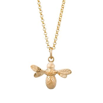 Bee Necklace, Sterling Silver Or Gold Plated, 11 of 12