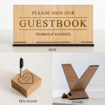 Wedding Guest Book Personalised Signing Board, 6 of 6