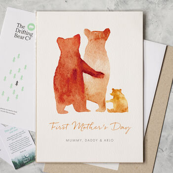 First Mother's Day Bear Family Print Gift For Her, 3 of 5