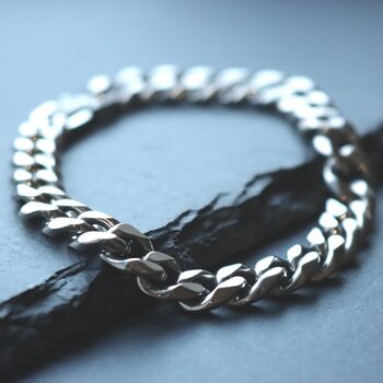 Thick Curb Chain Bracelet 8mm 316 Stainless Steel, 2 of 9