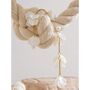 Monaco D’or Gold Pearl White Ball Charm Flower Earrings, thumbnail 2 of 4