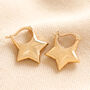 Chunky Star Huggie Hoop Earrings In Gold, thumbnail 1 of 3