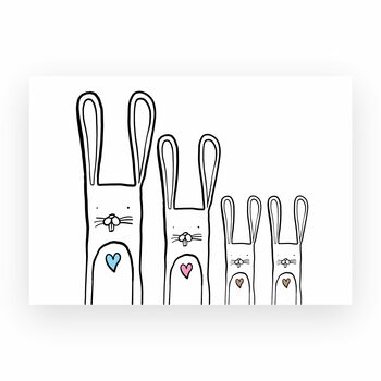 Personalised Bunny Family Print, 5 of 10