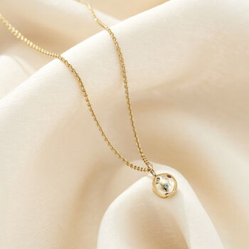 9ct Gold Molten Orb Birthstone Necklace, 2 of 8