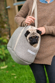 Mutts And Hounds Luxury Grey Tweed Dog Carrier, 4 of 4