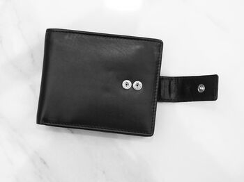 Personalised Men's Leather Wallet Flip Up Rfid Safe, 8 of 12