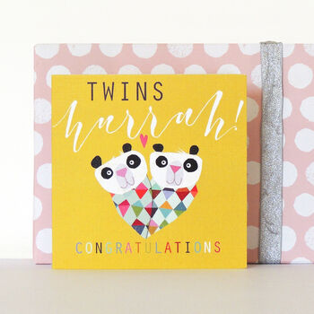 Panda Twins Congratulations Card, 3 of 4