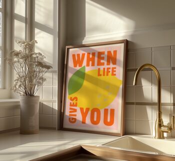 Life Lemons Quote Kitchen Wall Art Print Food Lover Gift, 2 of 8