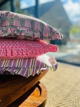 Handmade Indian Block Print Cushion, 4 of 4