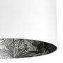 Charcoal Vintage Rainforest Lampshades In Crisp White, thumbnail 3 of 6