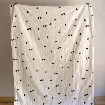 Erin Embroidered Quilted Throw Ivory And Black, 3 of 7