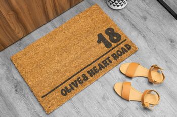 Personalised Coir Doormat With House Number And Street Name, 10 of 11