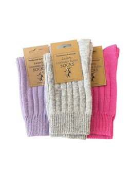 Lilac Cashmere Blend Socks, 2 of 3