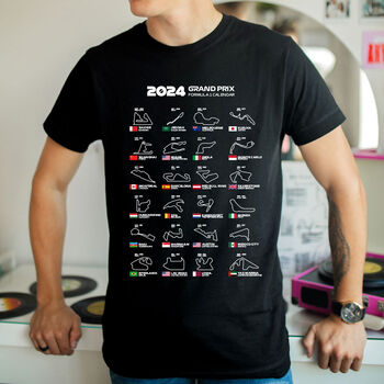 Formula One F1 2024 Calendar Track T Shirt Gift For Him, 2 of 3