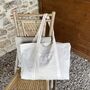 Personalised Cotton Pinstripe Tote Beach Shoulder Bag, thumbnail 4 of 6