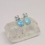 Larimar Blue Topaz Silver Stud Earrings, thumbnail 8 of 10