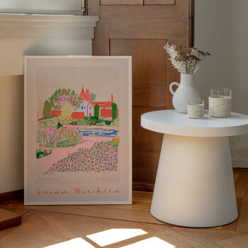 Rhs Garden Bridgewater Painted Scene Manchester Floral Landmark Print, 3 of 7