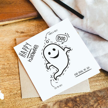 Halloween Cute Ghost 'Make Your Own Decoration' Card, 2 of 3