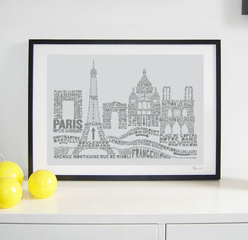 Paris Skyline Typography Print, 2 of 6