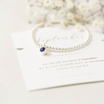 Sterling Silver September Birthstone Bracelet, 3 of 8