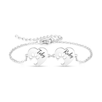 Personalised Dog Paw Print Bracelet Engraved Name, 3 of 8