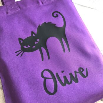 Personalised Halloween Spooky Cat Treat Bag, 3 of 4