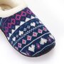 Serena Navy Pink Nordic Women's Slippers Indoor/Garden Shoes, thumbnail 8 of 8