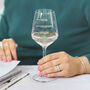 'Single, Married, Kids' Measures Wine Glass, thumbnail 1 of 4