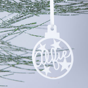 Personalised Star Christmas Bauble Decoration, 9 of 12