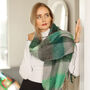 Personalised Chunky Charcoal Mint Check Hand Felt Scarf, thumbnail 4 of 12