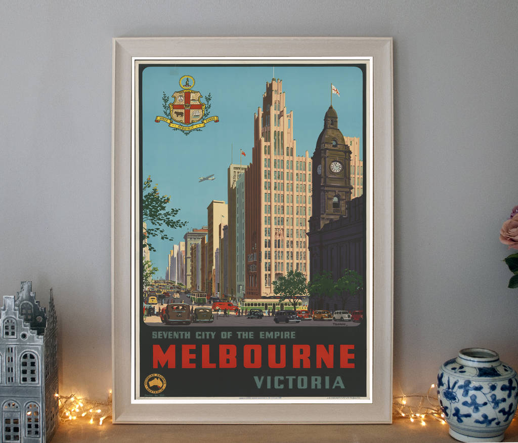 Vintage Melbourne Art Deco Australia Travel Poster By The Poster