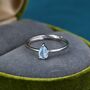 Sterling Silver Natural Blue Topaz Droplet Ring, thumbnail 1 of 12