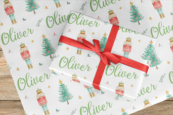 Nutcracker Personalised Christmas Wrapping Paper 685, 3 of 4