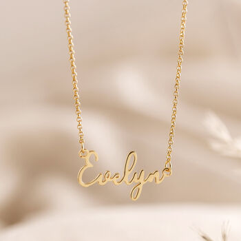 Personalised Name Necklace, Cursive Script In Gold Or Sterling Silver, 6 of 11