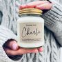 Thank You Personalised Name Scented Soy Candle, thumbnail 2 of 7