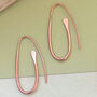 Oval Paperclip Sterling Silver Drop Earring, thumbnail 5 of 6