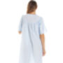 British Made Cotton Blue Embroidery Anglaise V Neck Nightdress, thumbnail 5 of 5