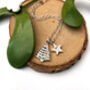 Personalised Sterling Silver Christmas Tree And Initial Star Necklace, thumbnail 6 of 12