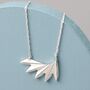 Sterling Silver Geometric Fan Necklace, thumbnail 1 of 10