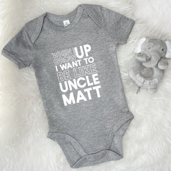 When I Grow Up I Want To Be Like… Personalised Babygrow, 9 of 11